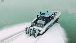 Самый мощный лодочный мотор в мире. Суммарная мощность моторов - мощь.