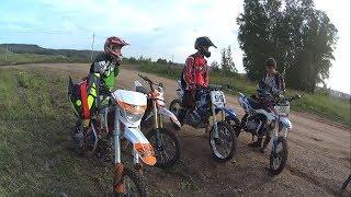 Покатушки на питбайках BSE PH10-125e. Kayo KRZ 125. Xmoto 250 по карьеру. Забираемся в горки.