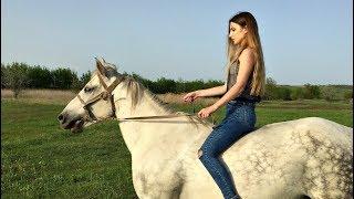 VLOG : УЧУСЬ ЕЗДИТЬ НА ЛОШАДИ )
