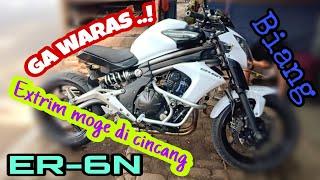 ga waras ..! extrim moge di cincang ER-6N jadi korban bengkel knalpot bobokan gila sakit nekat sadis