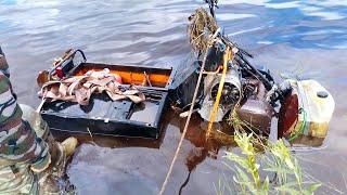 Спасение снегохода Буран летом из реки