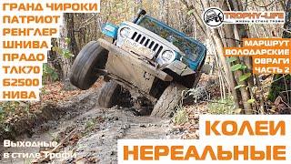 Смело по бездорожью внедорожники Джип УАЗ Тойота Мазда Нива Шевроле 4х4 покатушка Трофи-лайф 2020