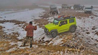 Suzuki Jimny и 27 внедорожников в безумной битве сквозь снежные перемёты (ч.1) - Ищем масленицу!