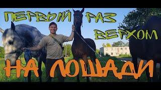 Мой первый раз верхом на лошади Рысью и Галопом