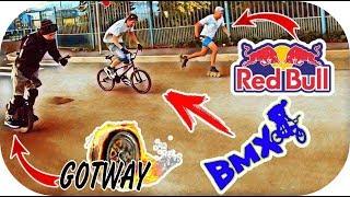 Gotway msuper X моноколесо VS Red Bull профи на роликах и BMX велосипедиста