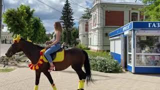 Прогулка по Тарусе на лошади по кличке Тота