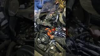Первый полноценный запуск мотора 1 kr на снегоходе