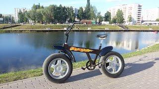 Самодельный ВЕЛОСИПЕД, колёса автомобильные. ПОКАТУШКИ по городу.