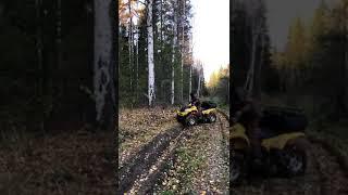 Квадроцикл объезжает препятствие!