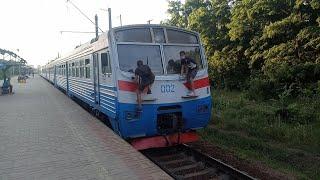 "недозапуск" городской электрички + зацеперы Эпл9т-002 с вечерним почасовым маршрутом ст.Борщаговка