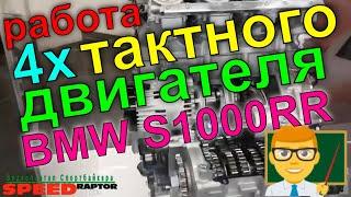 работа 4x тактного двигателя Спортбайка бмв с1000рр для юного техника