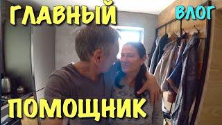 Затянули в дом. Бензопила явно умерла... Замеры парапетов.