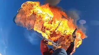 ПАРАШЮТ СГОРЕЛ В ПОЛЁТЕ!