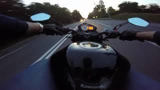 Вечерние покатушки на мотоцикле Kawasaki z750