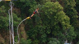 прыжок с тарзанки 207 метров Сочи Skypark.Bungy