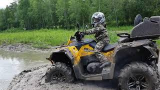 Покатушки по грязи на квадроцикле Stels Guepard 650. Отключил полный привод | ЗАСТРЯЛ