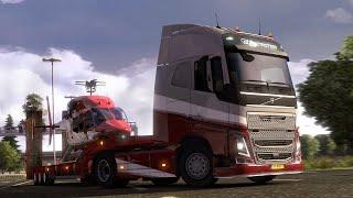 Euro Truck Simulator 2 - Перевозка вертолётов - руль Logitech G-27 - Мультиплеер