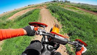 KTM 250 SX Two Stroke on Farm Motocross Track