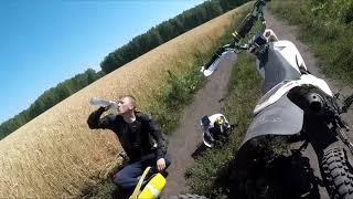 Падение и травма в начале покатушки на питбайке