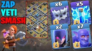 Zap Yeti Smash 3star Attack!! NEW War Attack Simple 3 Star ANY TH13 Base | Clash Of Clans