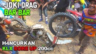 JOKI DRAG NEKAD PAKAI TRAIL NAIK TANJAKAN  EXTREME BERUJUNG KLX KOCAR KACIR