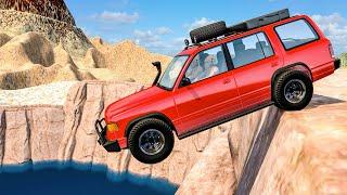 Джипы 4X4 разбиваются в горах Аварии внедорожников Игровые BeamNG мультики для мальчиков про машинки