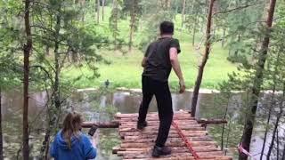 Прыжки с тарзанки на базе отдыха "Ясная поляна"