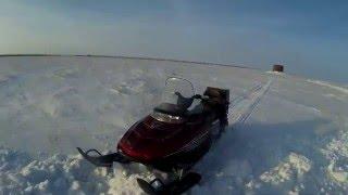 Неудачные покатушки на снегоходах "Polaris Widetrak LX" и "Рысь"