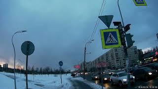 (2018.03.26) (СПб) покатушки на моноколесе по Калин. р-ну  (снег, лёд)