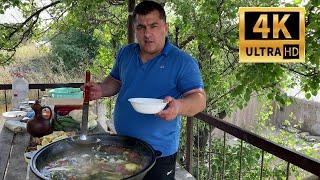 Два блюда на природе,все гости были в шоке! Шашлык из рыбы,Уха в казане на костре.Семга
