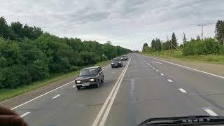 Встретили земляка перед Казанью едем вместе объезжаем ремонты на М7!!!