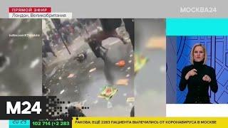 В Лондоне во время протестов лошадь из конной полиции чуть не убила всадницу - Москва 24