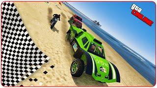 ВЕЗДЕХОДЫ ПРОТИВ МОТОЦИКЛОВ! ПЛЯЖ, ГОРЫ И ГОРОД ● GTA 5 ONLINE (ГТА 5 ГОНКИ)