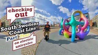 Sneaking around in Malmö Västra Hamnen on electric unicycles (Gotway Nikola Plus / Gotway Tesla)