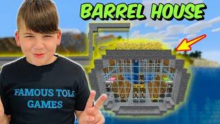 ΧΤΙΖΩ ΣΠΙΤΙ ΒΑΡΕΛΙ ΠΑΝΩ ΑΠΟ ΤΟΝ ΩΚΕΑΝΟ BARREL HOUSE MINECRAFT FAMOUS GAMES