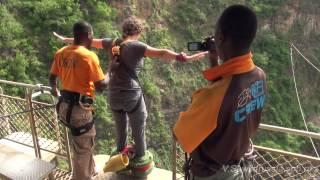 Смертельный дубль, тарзанка у водопада Виктория. Bangee-jump, Victoria Falls