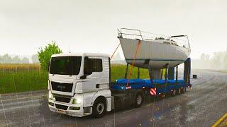 Везу Яхту - EURO TRUCK SIMULATOR 2 + РУЛЬ