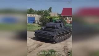 Автоприколы  Самодельный танк, дерево упало на машину и д р