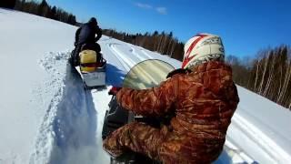 Поездка на снегоходах,с приключениями