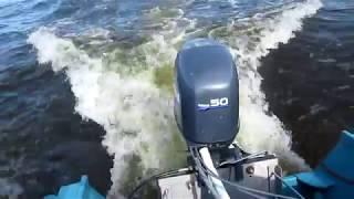 Казанка 5м2 Yamaha 50 покатушки  Самолет садится на воду