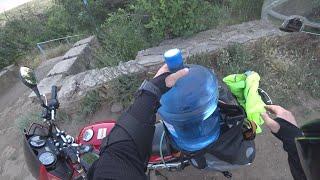 Еду за водой на родник на Yamaha YBR 125