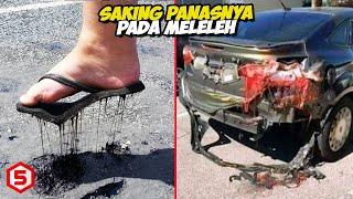 Cuaca Panas Ekstrim! Saking Panasnya Jalanan Sampai Mobil Meleleh Semua..