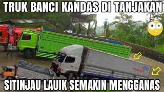 Drama Masih Berlanjut Dan Samakin Menggila, Truk Banci Kandas Saat Mencoba Nanjak di Sitinjau Lauik